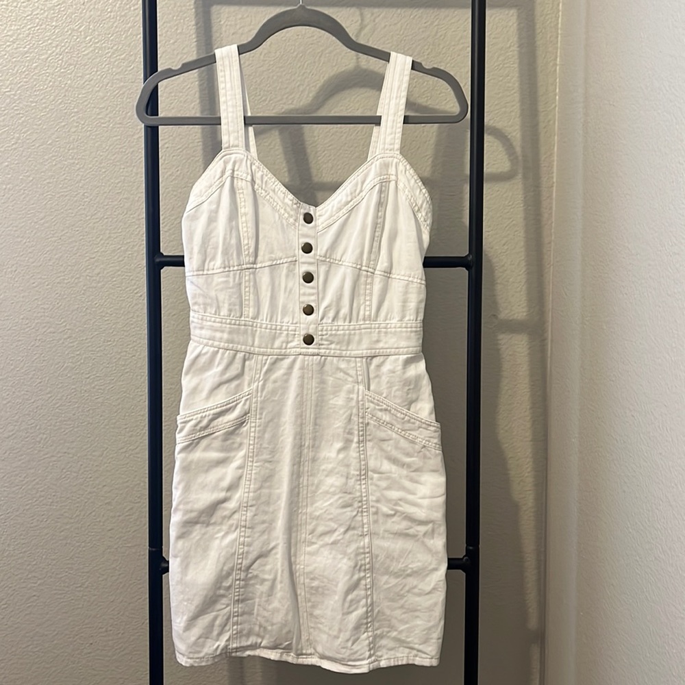 White Jeany Dress with pockets cute for summer time